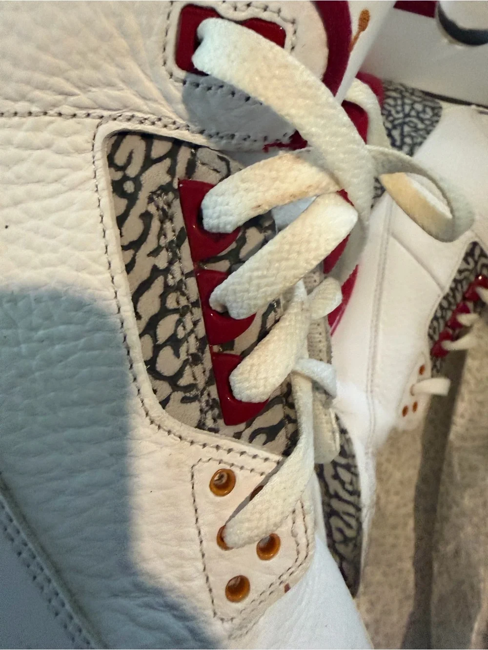 Jordan Men's White and Red Athletic Sneakers Cardinal Red